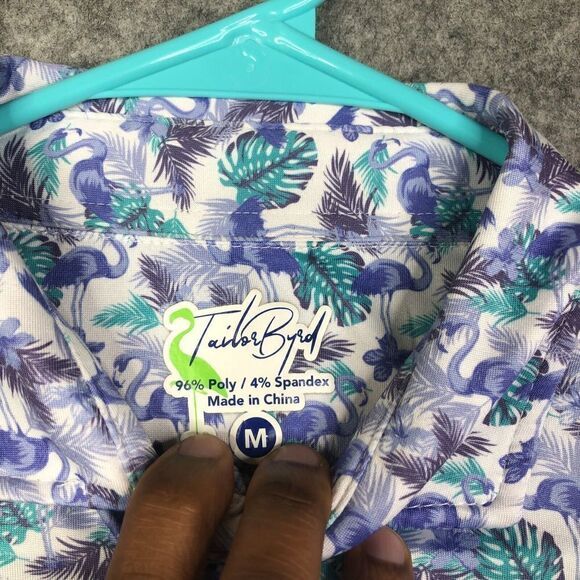 TailorByrd Golf Polo Shirt Men's Medium Geometric Performance Abstract Preppy - Picture 6 of 8